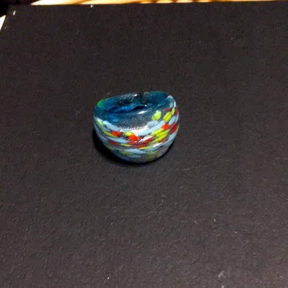 Glass bubble ring size 6-7 - Picture 1 of 2